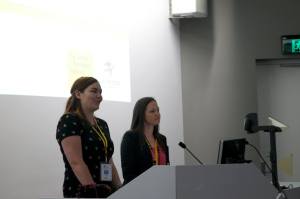 Co Secretary Generals addressing audience